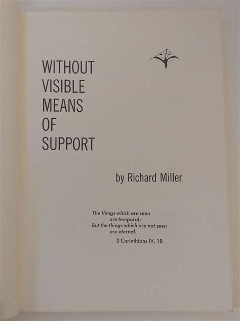 without visible means of support richard miller|Without Visible Means of Support by Miller, Richard: Very Good .